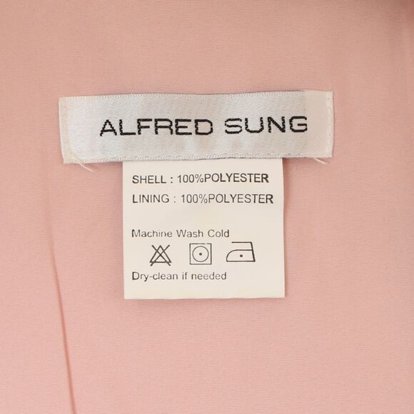 Alfred Sung V-Neck Gown 16 Twill Toasted Sugar Pink Dress RUNS SMALL NWT B34 - Picture 5 of 6